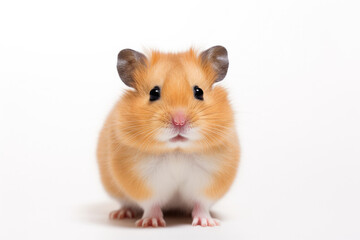 Close-up of a ginger and white hamster