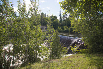 Beautiful view of Montmorency Waterfall in Canada