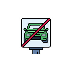 no parking vector icon. real estate icon filled line style. perfect use for logo, presentation, website, and more. modern icon design color line style