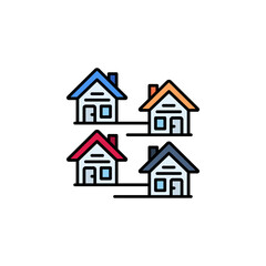 housing area vector icon. real estate icon outline style. perfect use for logo, presentation, website, and more. simple modern icon design line style