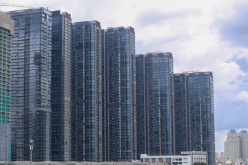High-rise apartment buildings line the Saigon River, Ho Chi Minh City