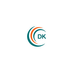DK D K letter logo design. Initial letter DK linked circle uppercase monogram logo blue  and white. DK logo, D K design. DK, D K - obrazy, fototapety, plakaty