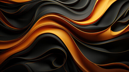 Obraz premium Fantasy Black and Gold Stucco Texture. Generative AI