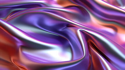 Abstract smooth and soft chrome fabric gradient 3d render
