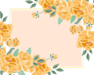 Hand Drawn Orange Flower Border