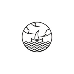sea minimalist line art logo