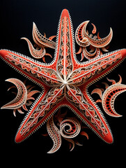 Cut Paper Art of a Starfish