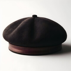 Men's Beret Illustration Art With a Transparent Background Generative AI.