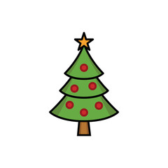 Christmas Tree Icon Vector Design Template