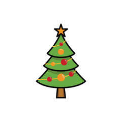 Christmas Tree Icon Vector Design Template