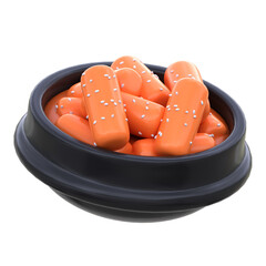 3d icon Tteokbokki, 3d illustration, 3d element, 3d rendering.