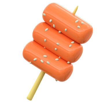 3d icon Tteokkochi, 3d illustration, 3d element, 3d rendering.