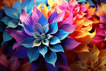 Psychedelic fractal flowers.