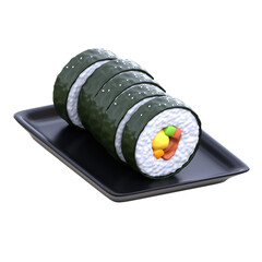 3d icon Kimbab, 3d illustration, 3d element, 3d rendering.