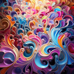 Fototapeta na wymiar Psychedelic fractal patterns in bright colors.