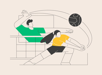 Volleyball abstract concept vector illustration.