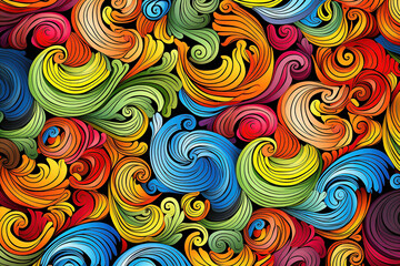 Fototapeta na wymiar Psychedelic fractal patterns in bright colors.