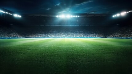 football field and bright lights - obrazy, fototapety, plakaty