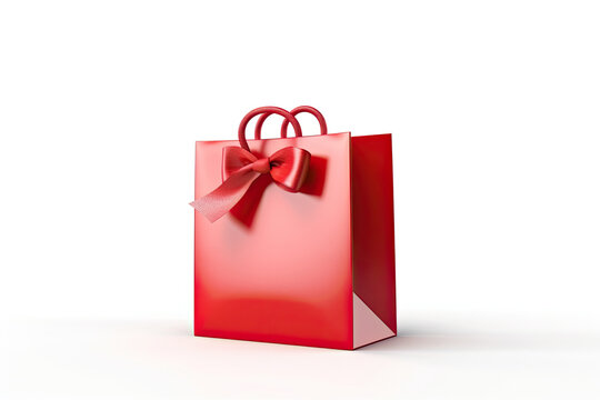 a christmas red bag isolated on a white background