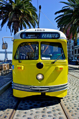 Old streetcar from bygone era are refurbished and used today on the streets of San Francisco 