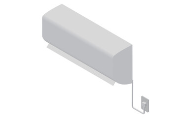 エアコンとコンセント　アイソメトリック