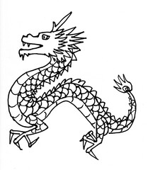 龍塗り絵用線描き
