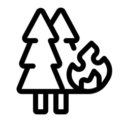Forest Fire Line Icon