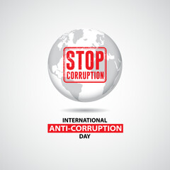 International Anti-Corruption Day December 09 Background Vector Illustration