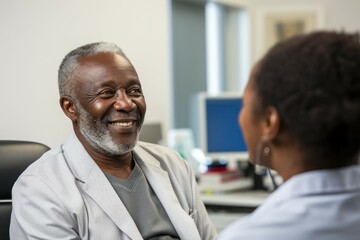 Male doctor psychiatrist or psychotherapist. Background with selective focus and copy space