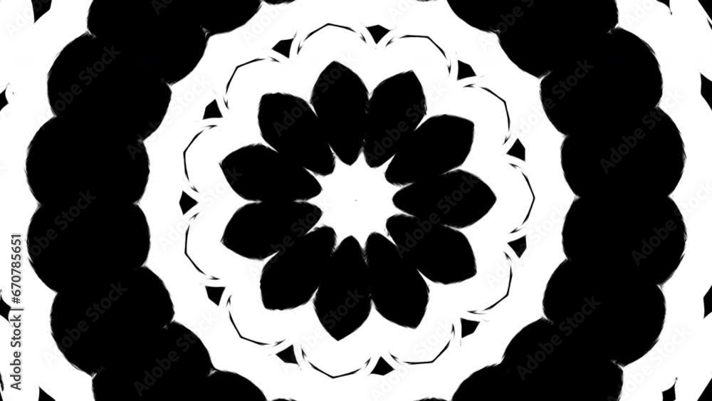 Aufkleber monochrome digital lines and figures in motion. design. kaleidoscopic transformations.