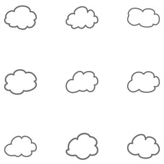 Simple outline cloud set icon. weather vector in flat style