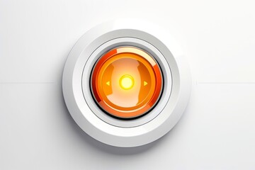 Abstract high tech multicolor button on white background