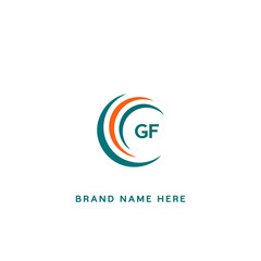 GF G F letter logo design. Initial letter GF linked circle uppercase monogram logo red and blue. GF logo, G F design. GF, G F 2 latter 