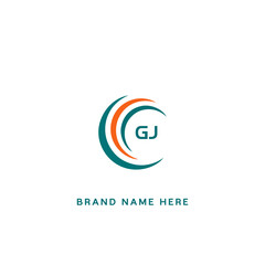 GJ G J letter logo design. Initial letter GJ linked circle uppercase monogram logo red and blue. GJ logo, G J design. GJ, G J 2 latter 