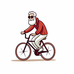 Old Man Activity with Bicycle