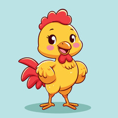 Fototapeta na wymiar Cartoon Brand Logo Vector Chicken and Fried chicken Pattern Mascot Template