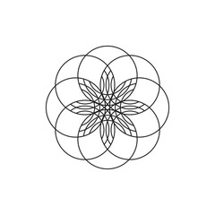 Mandala decorative and ornamental circle line flower design for coloring