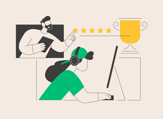Esports player training abstract concept vector illustration.