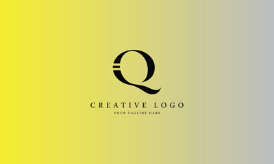 Q brand minimal professional creative black logo design for all kinds of business with gradient background template.