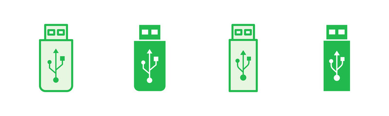 Usb icon set. Flash disk icon vector