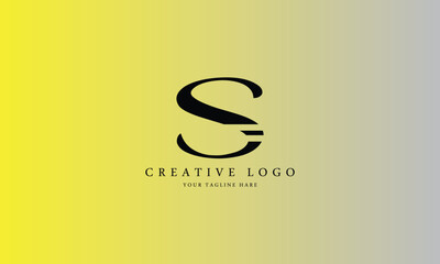 S brand minimal professional creative black logo design for all kinds of business with gradient background template.