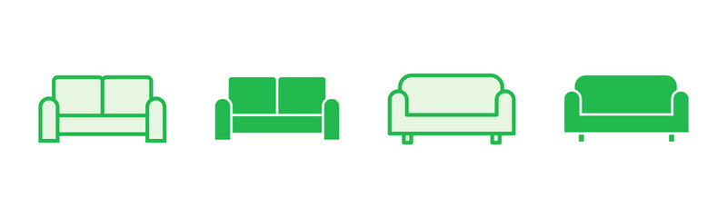 Sofa icon set. sofa icon illustration