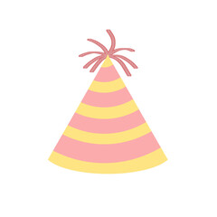 pink yellow birthday hat isolated on white illustration png