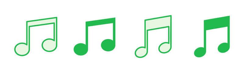 Music icon set. note music icon vector