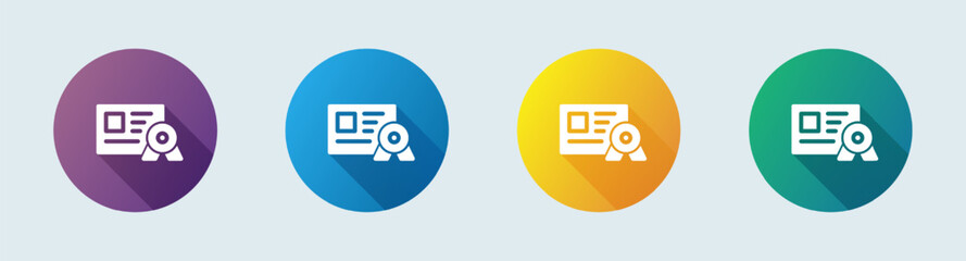 License solid icon in flat design style. Badge signs vector illustration.