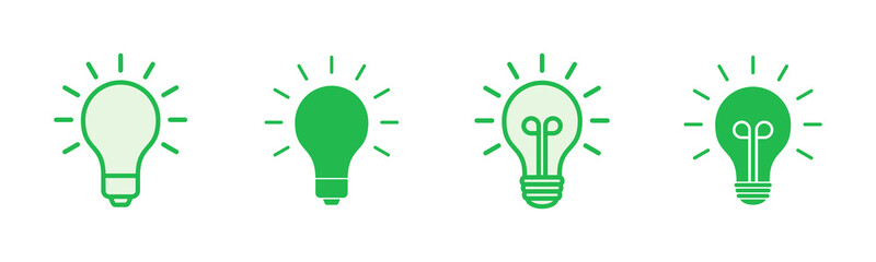 Lamp icon set. Light bulb icon vector. idea symbol.