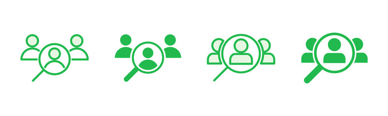 Hiring icon set. Search job vacancy icon. Human resources concept. Recruitment