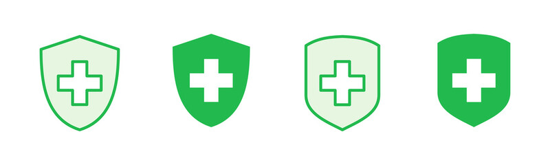 Health insurance icon set. Insurance health document icon