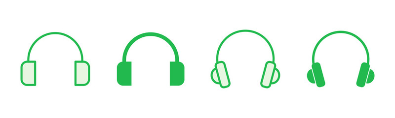 Headphone icon set. Headvector icon symbols
