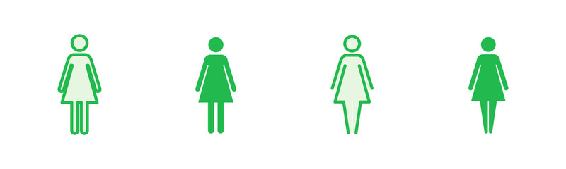 Female icon set. woman icon vector